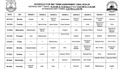 Mid-Term SBA Date Sheet 2024-24