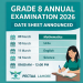 Grade 8 Annual Examination 2026 Date Sheet.